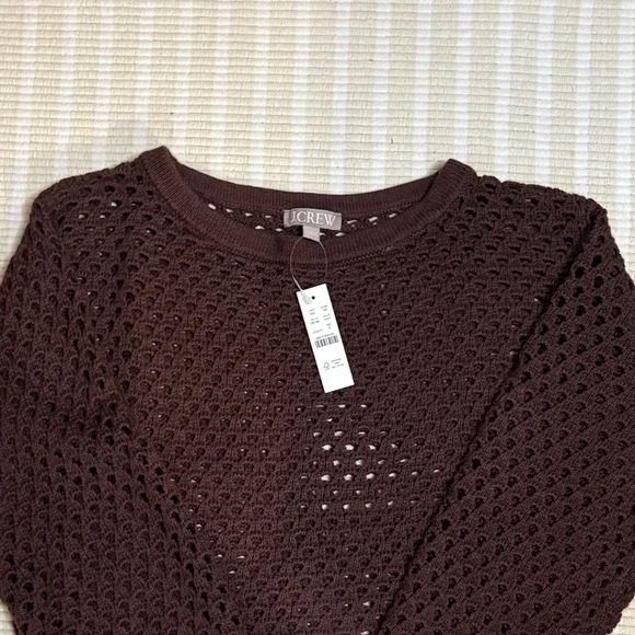 J. Crew Women's Chocolate Crochet Sweater - Picture 3 of 4